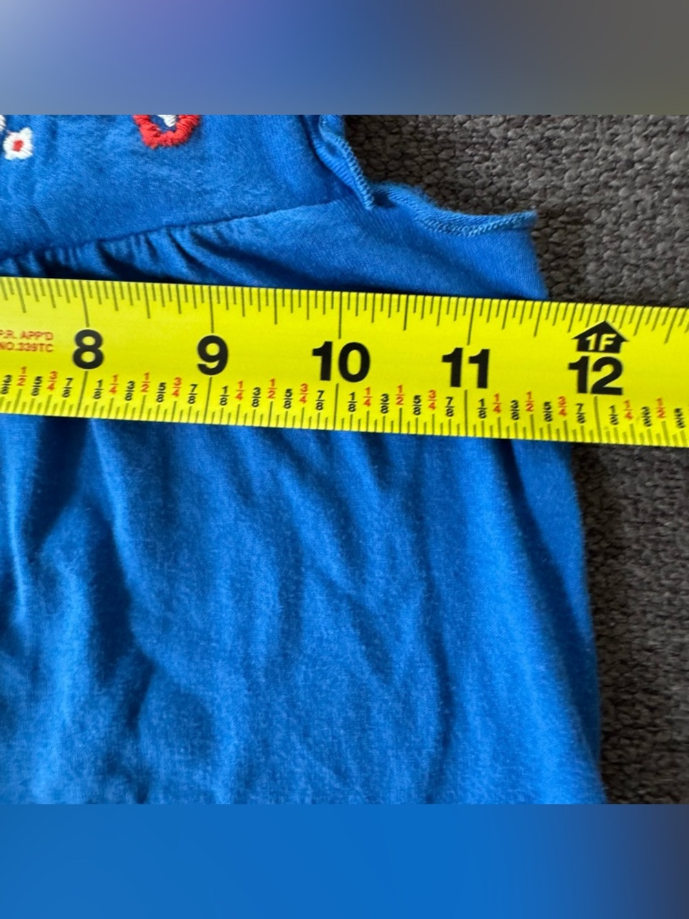 Petit Bateau Royal Blue Embroidered Ruffle-Sleeve Dress Baby Girl 24M - Picture 5 of 7